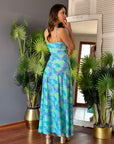 Vestido Paula Tropical Aqua