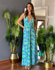 Vestido Paula Tropical Aqua