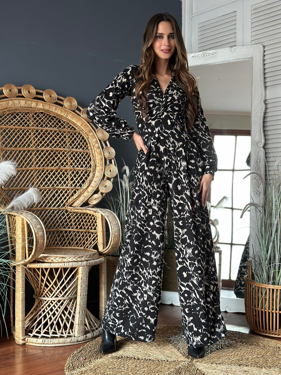 Enterito Leticia Print Black